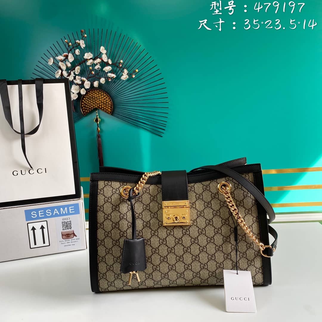 Best Replica Gucci Padlock GG Supreme Canvas Shoulder Bag Replica 479197 - Colareps