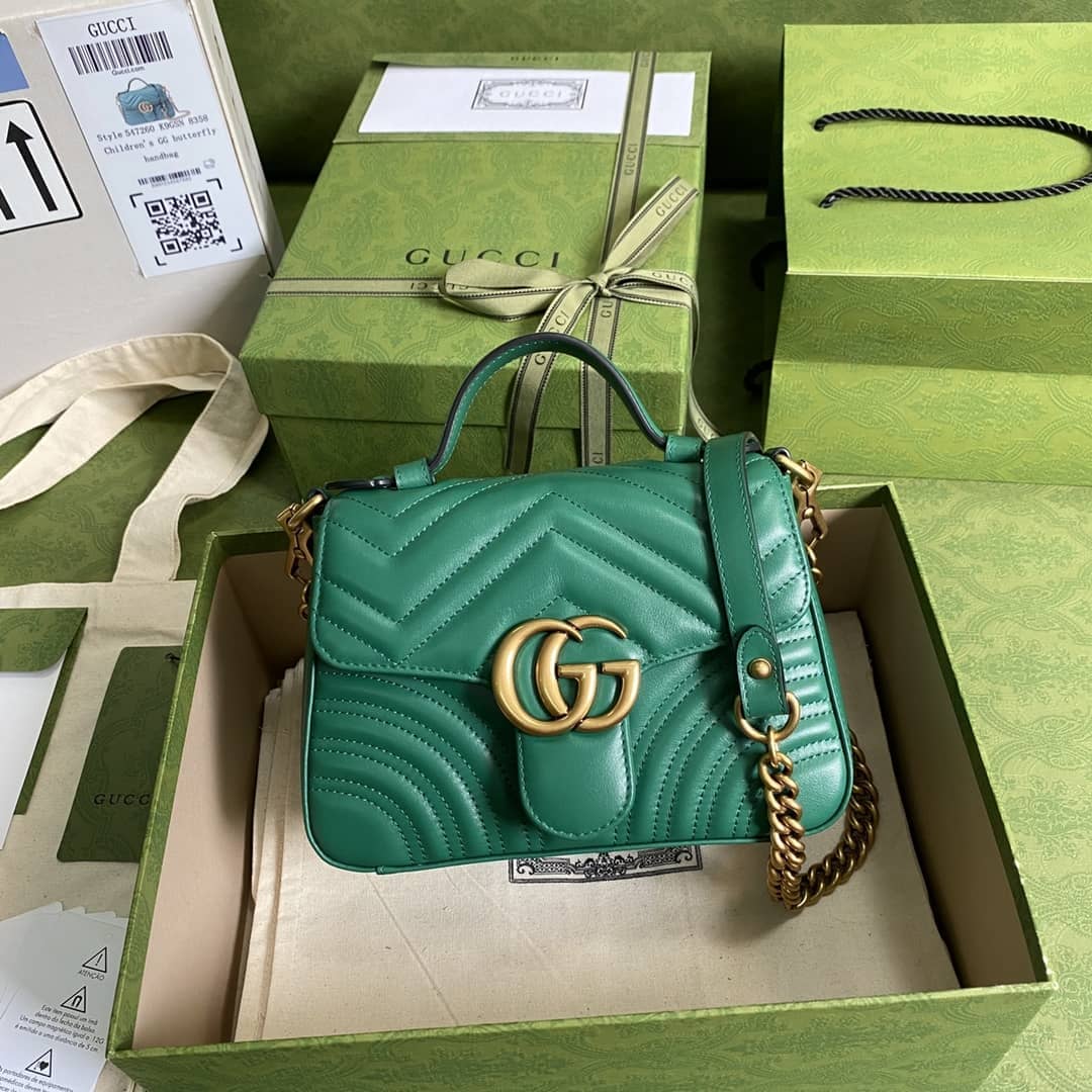Best Replica Gucci GG Marmont Mini Leather Top Handle Crossbody Bag 547260 Replica - Colareps