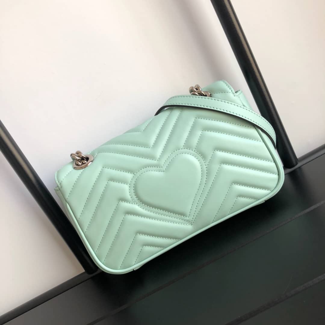 Best Replica Gucci GG Marmont Mini Matelasse Shoulder Bag Replica Green 446744 - Colareps
