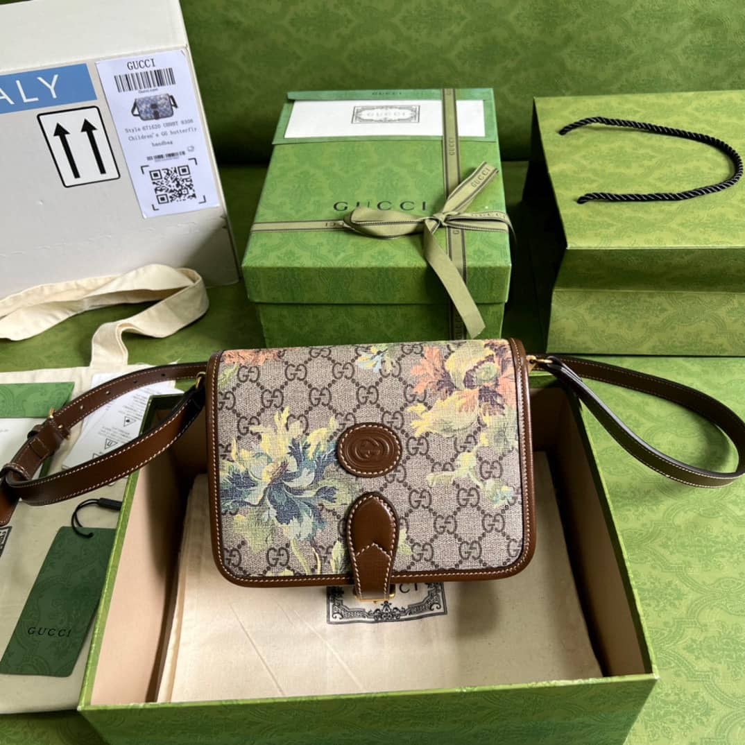 Best Replica Gucci GG Carnation Print Mini Shoulder Crossbody Bag 671620 Replica - Colareps