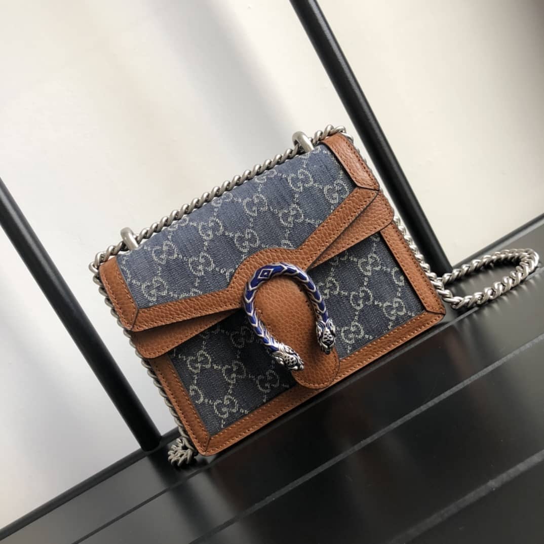 Best Replica Gucci GG Supreme Dionysus 2way Mini Chain Shoulder Bag Replica Blue 421970 - Colareps