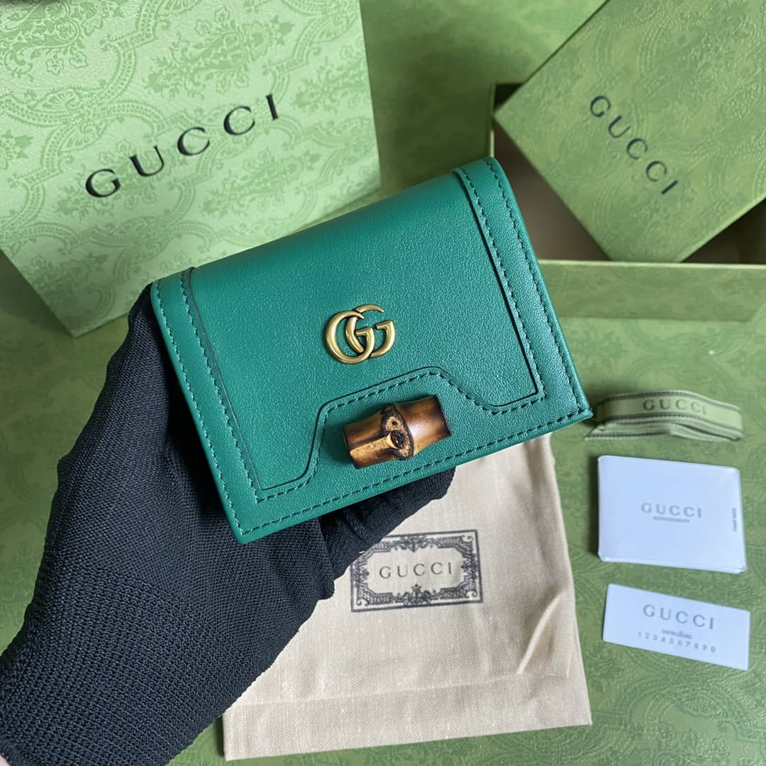 Best Replica Gucci Diana Leather Card Case Wallet Replica 658244 - Colareps