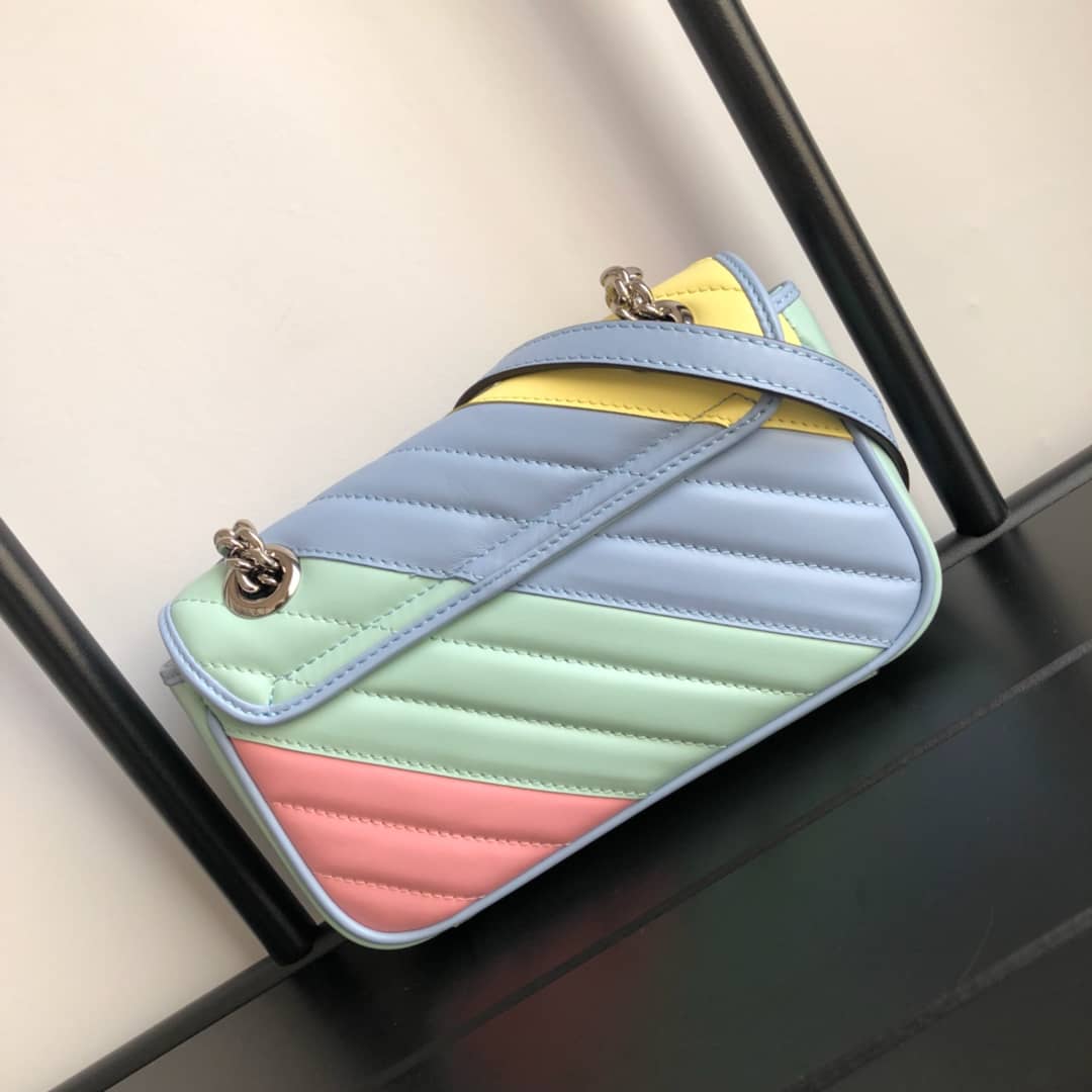 Best Replica Gucci GG Marmont Mini Matelasse Shoulder Bag Replica Colorful 446744 - Colareps