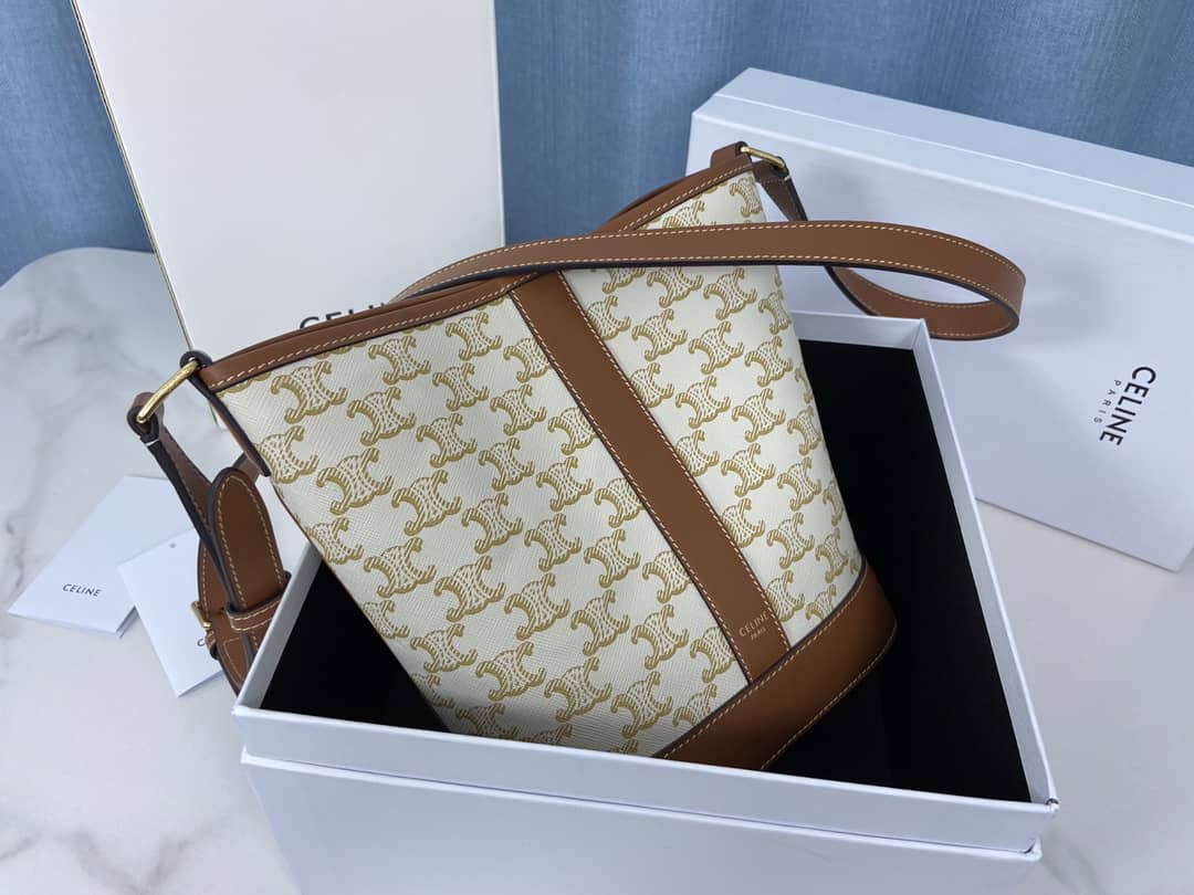 Best Replica Celine Triomphe Bag Dupe Canvas Replica Bucket Bag - Colareps
