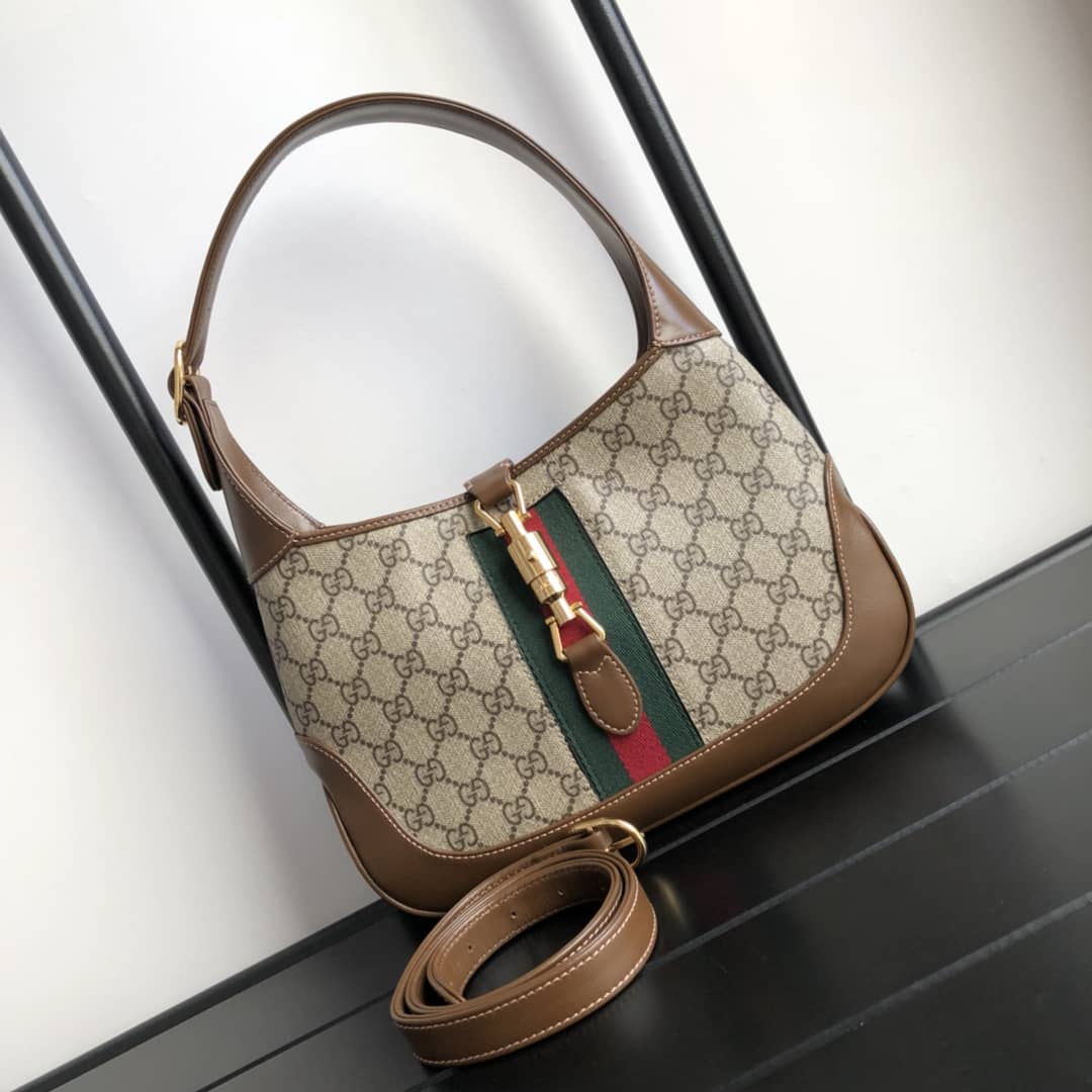 Best Replica Gucci GG Jackie 1961 Mini Shoulder Bag Replica Brown 637092 - Colareps