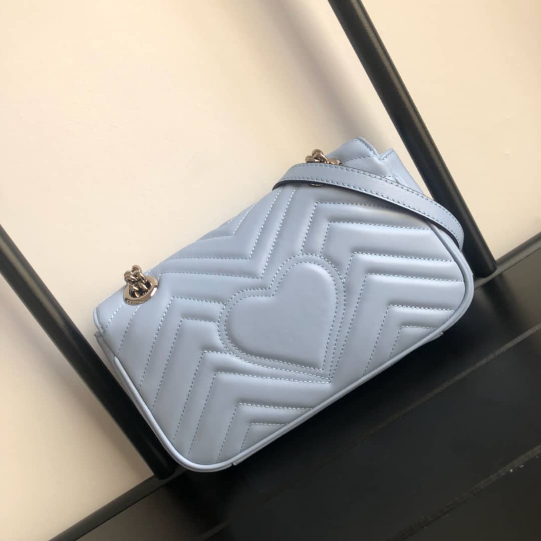 Best Replica Gucci GG Marmont Mini Matelasse Shoulder Bag Replica Blue 446744 - Colareps