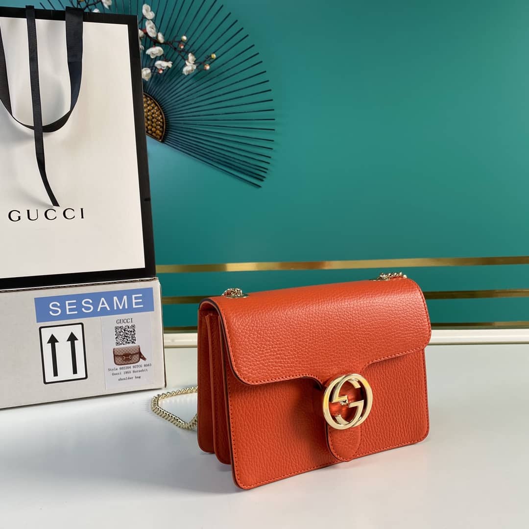 Best Replica Gucci Interlocking Leather Chain Crossbody Bag Replica 510304 - Colareps