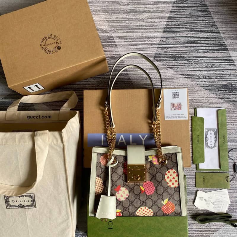 Best Replica Gucci Padlock Small GG Supreme Canvas Shoulder Bag Replica Brown 498156 - Colareps