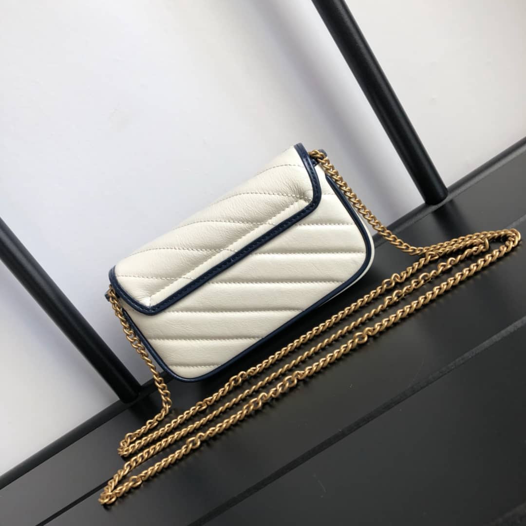 Best Replica Gucci GG Marmont Mini Matelasse Leather Shoulder Bag Replica White 574969 - Colareps