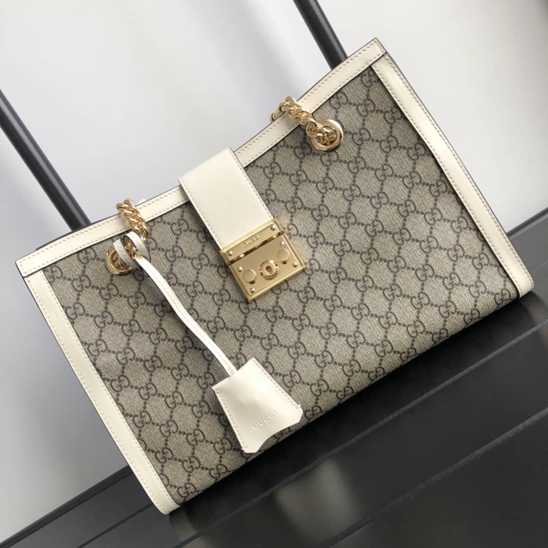 Best Replica Gucci Padlock Medium GG Supreme Shoulder Bag Replica Gray White 479197 - Colareps