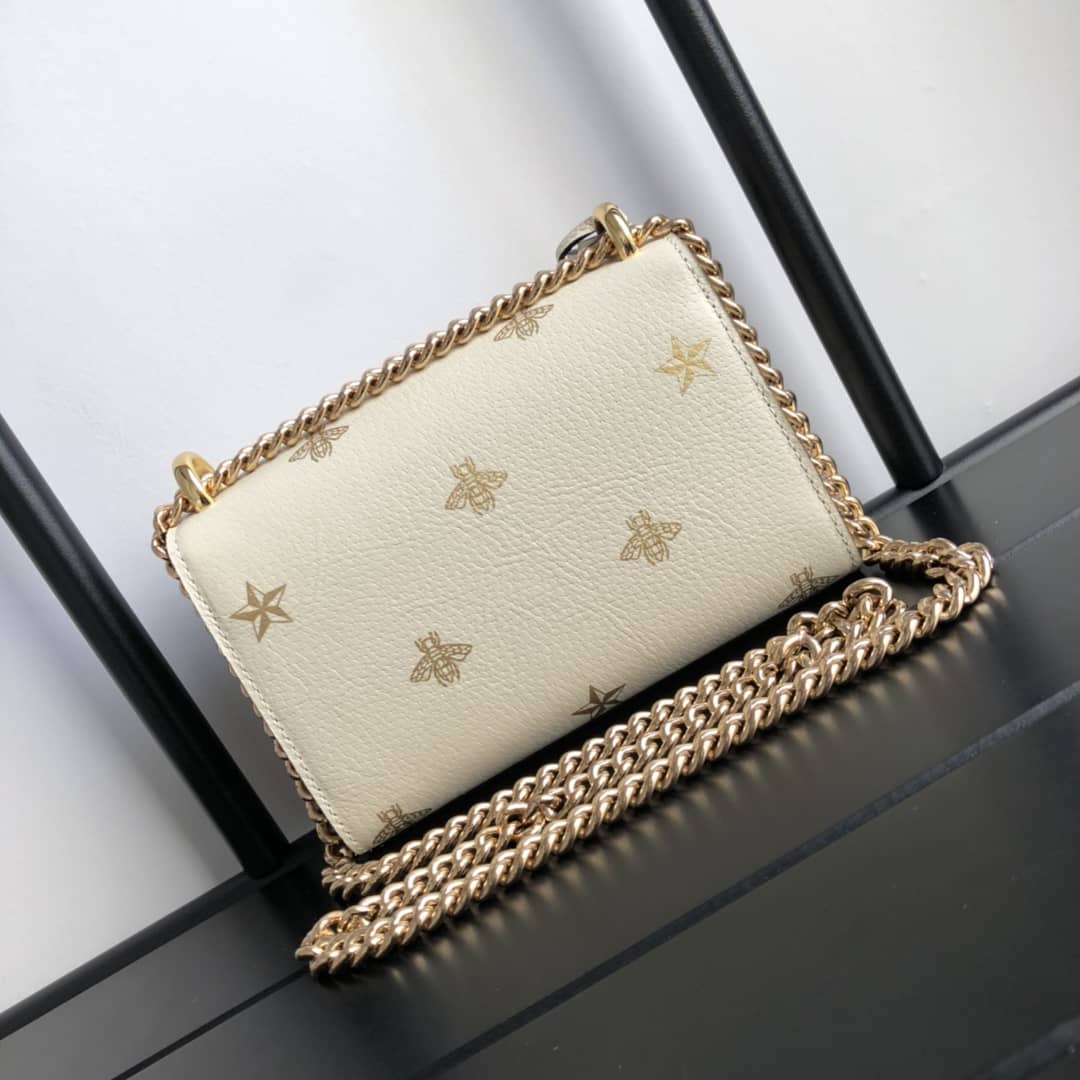 Best Replica Gucci Padlock Bee Star Small Shoulder Bag Replica White 432182 - Colareps