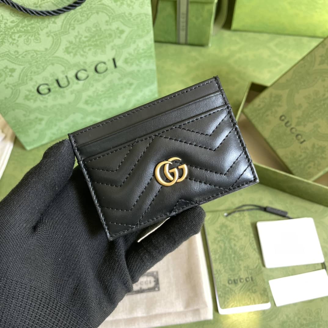 Best Replica Gucci GG Marmont Matelasse Leather Card Holder Replica 443127 - Colareps