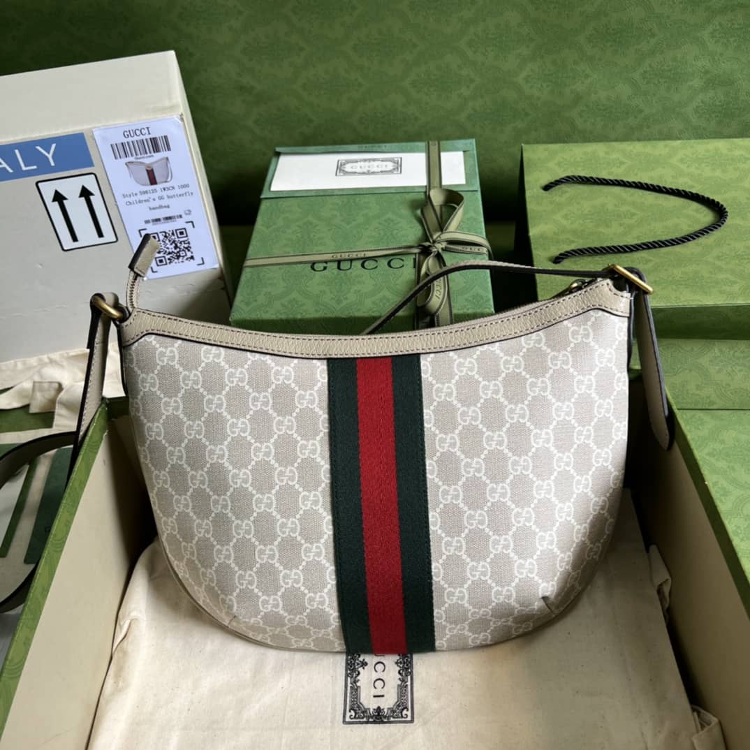 Best Replica Gucci Ophidia Small GG Supreme Canvas White 598125 Replica Shoulder Bag - Colareps