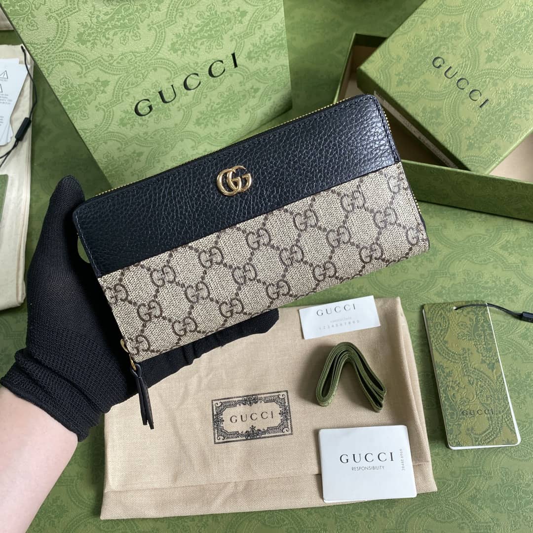 Best Replica Gucci GG Marmont Leather Zip Long Wallet Replica 456117 - Colareps