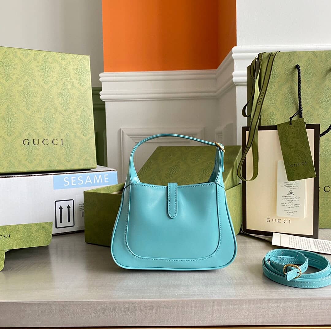 Best Replica Gucci Jackie 1961 Mini Shoulder Bag Replica Blue 637091 - Colareps