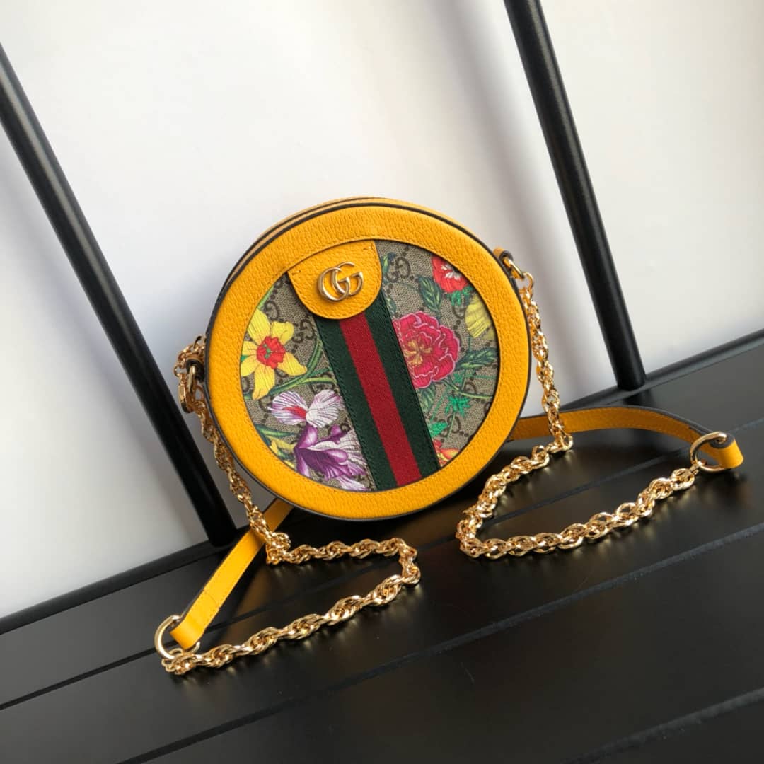 Best Replica Gucci Ophidia GG Flora Mini Replica Backpack Yellow 598661 - Colareps