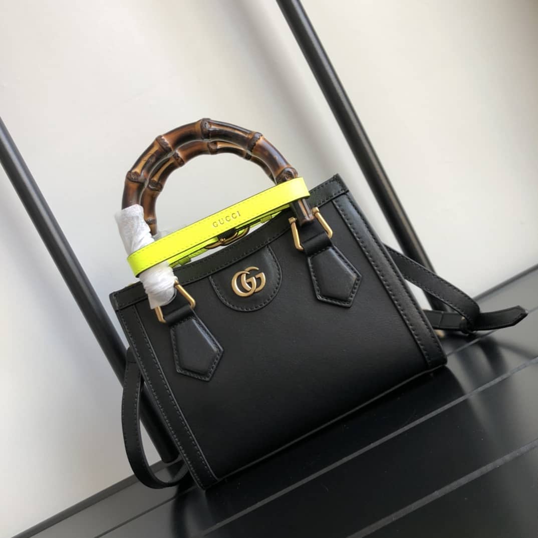 Best Replica Gucci Diana Mini Bamboo Tote Bag Replica Black 655661 - Colareps