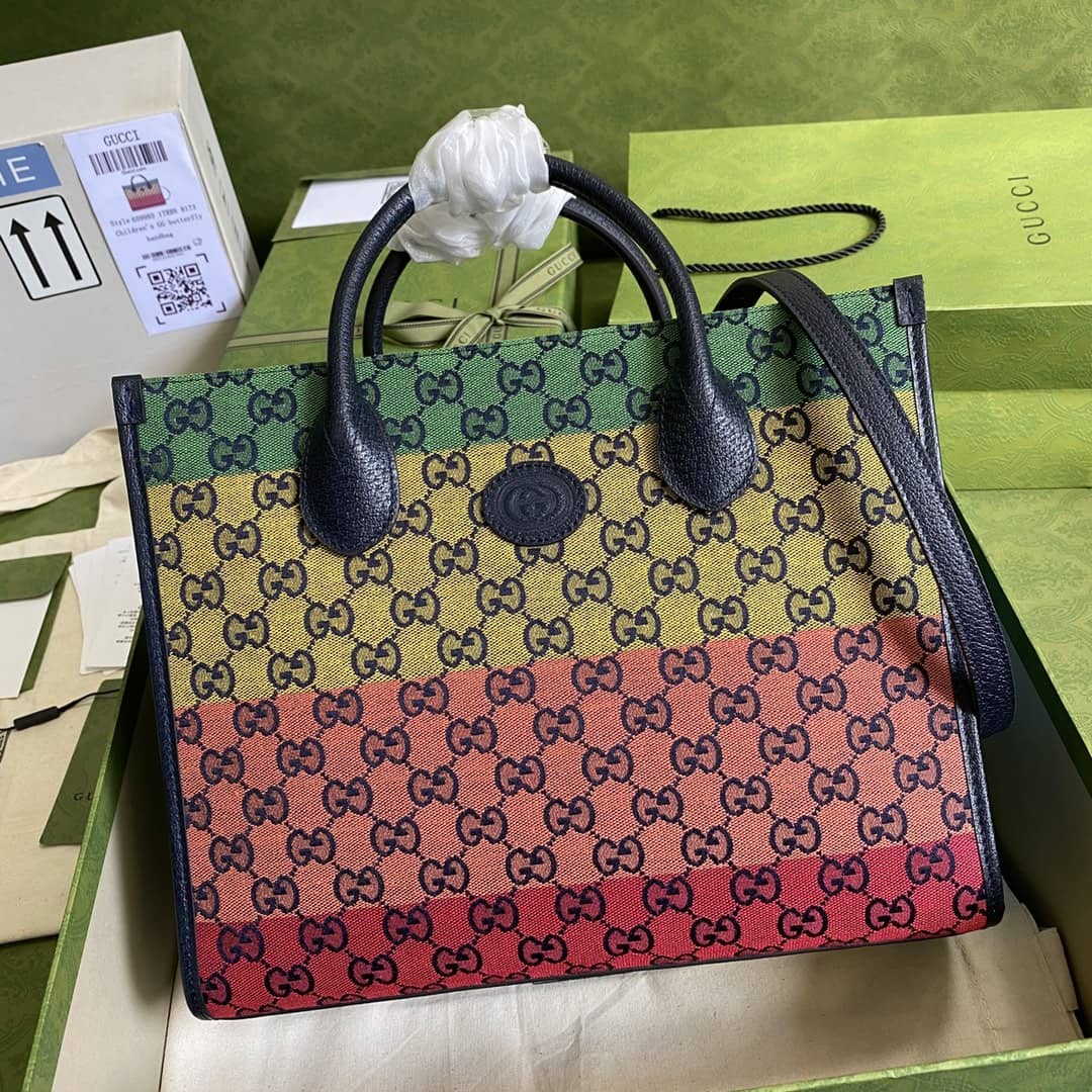 Best Replica Gucci Les Pommes Small GG 2Way Tote Replica 659983 - Colareps