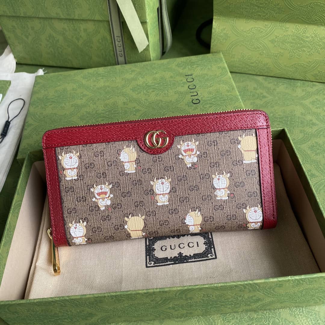 Best Replica Gucci x Doraemon Zip Around Wallet Replica 647787 - Colareps