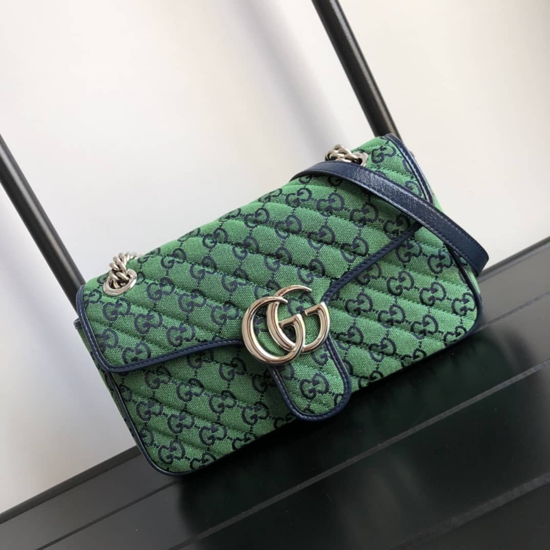 Best Replica Gucci GG Marmont Matelasse Shoulder Bag Replica Green 443497 - Colareps