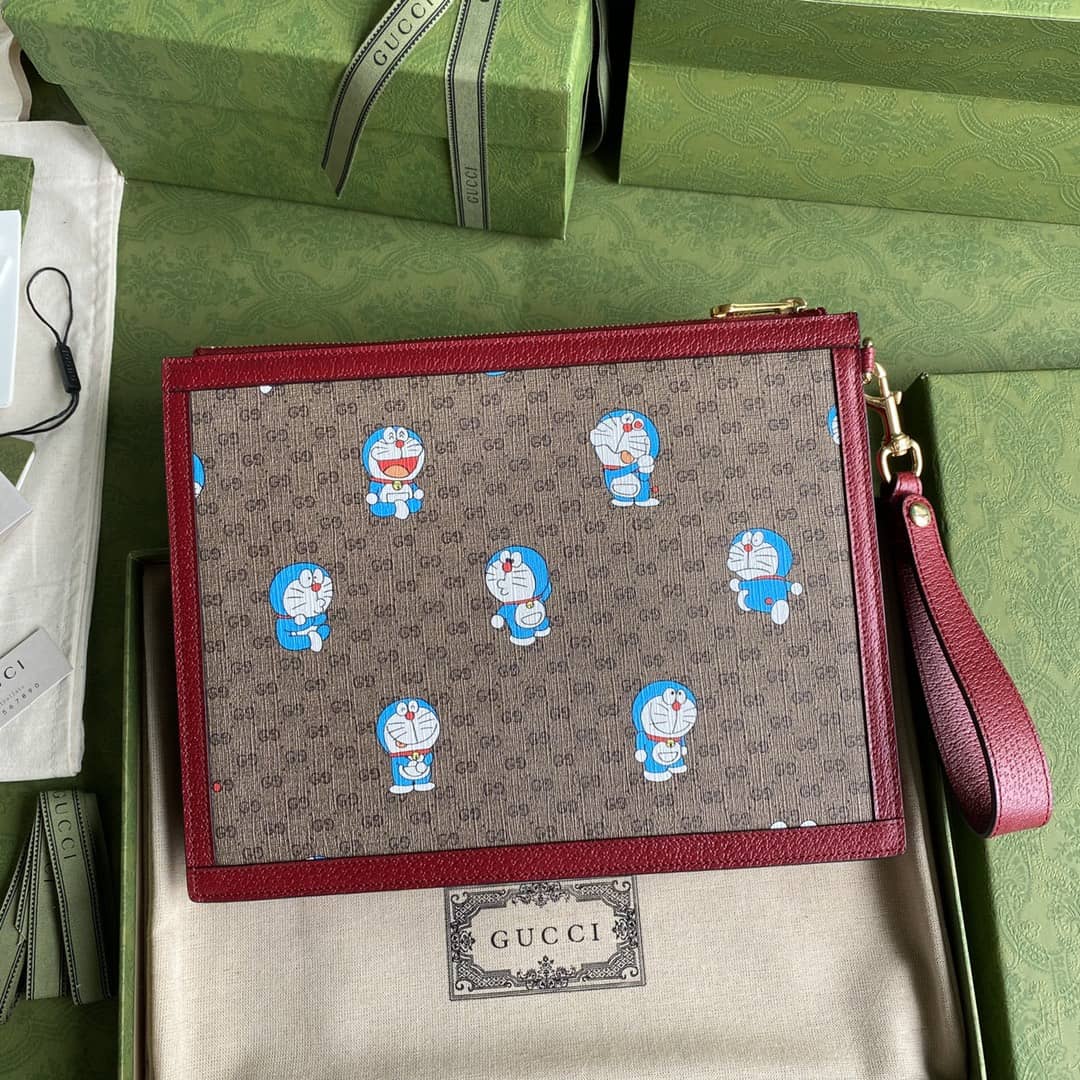 Best Replica Gucci Doraemon x Gucci Pouch Clutch Replica  647804 - Colareps