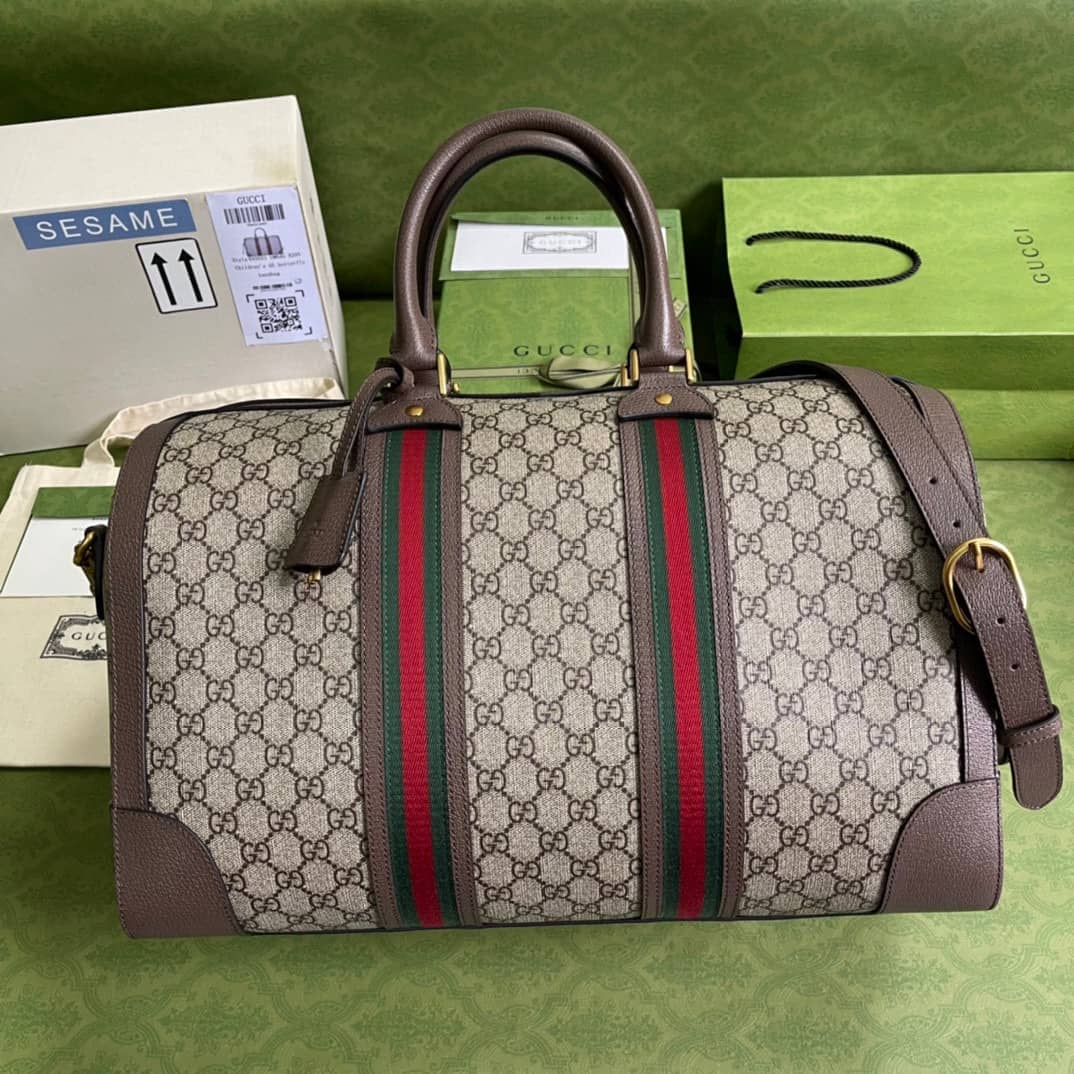 Best Replica Gucci GG With Web Leather Duffle Bag 645021 Replica - Colareps