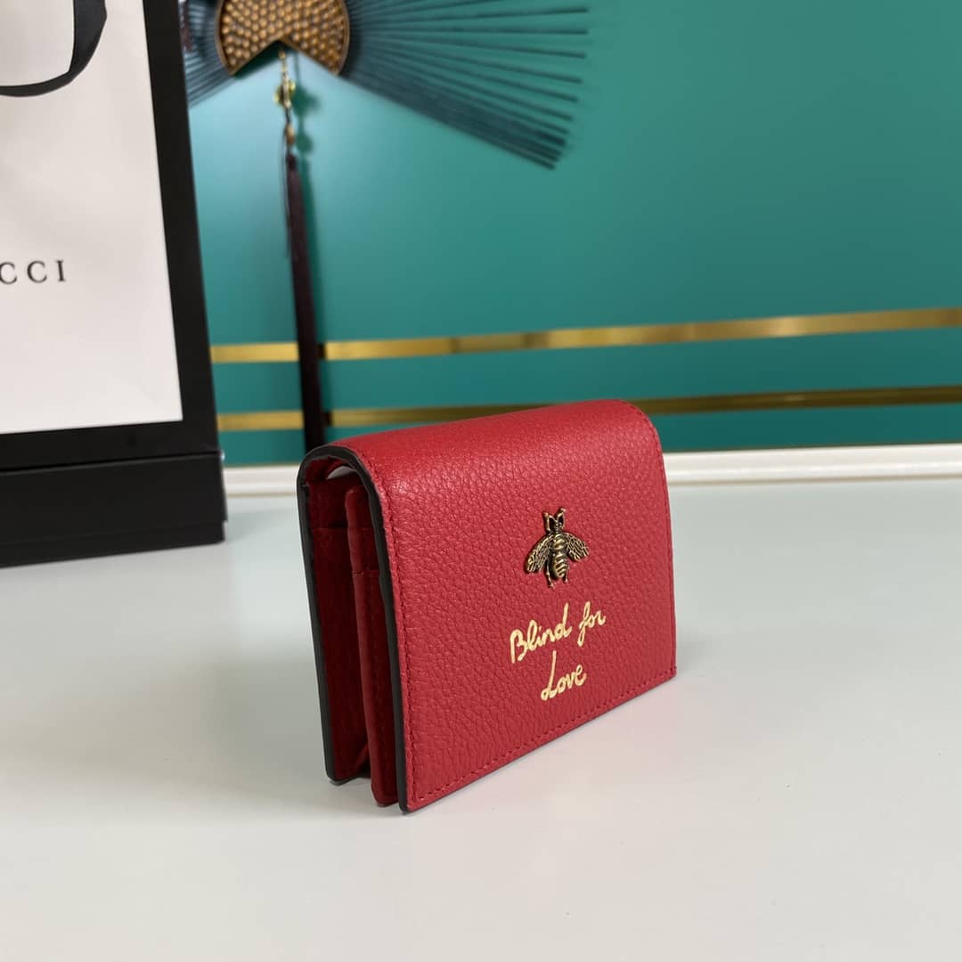Best Replica Gucci Animalier Bee Leather Card Case Replica 460185 - Colareps