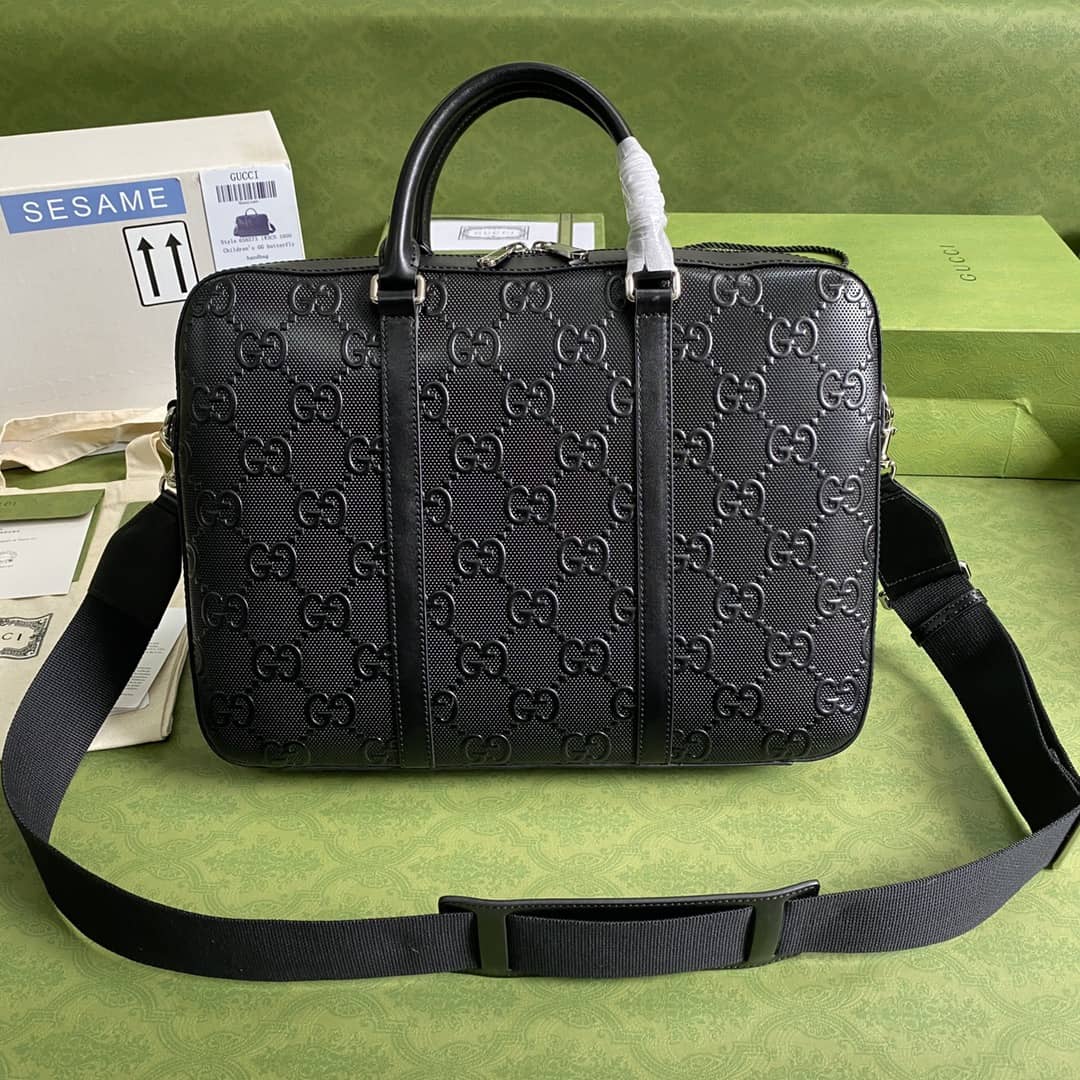 Best Replica Gucci GG Embossed Mens Briefcase Replica 658573 - Colareps