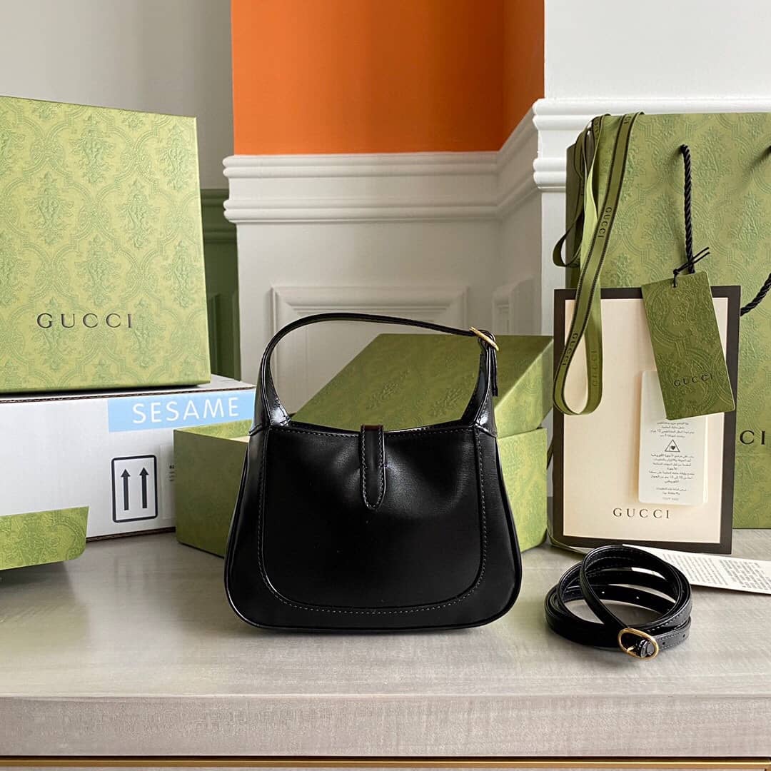 Best Replica Gucci Jackie 1961 Mini Shoulder Bag Replica Black 637091 - Colareps