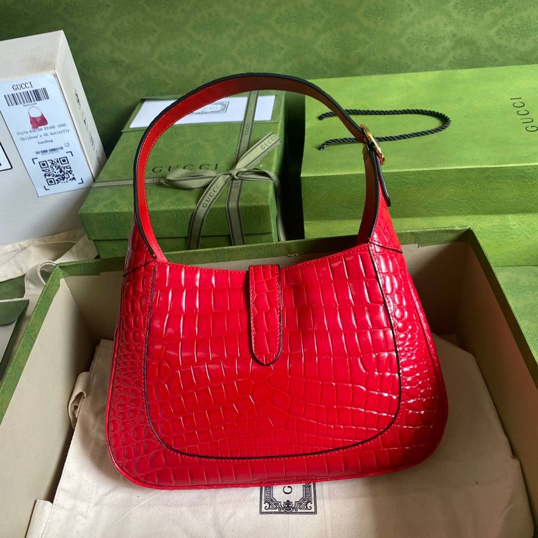 Best Replica Gucci GG Jackie 1961 Small Hobo Shoulder Bag Replica Red 636709 - Colareps