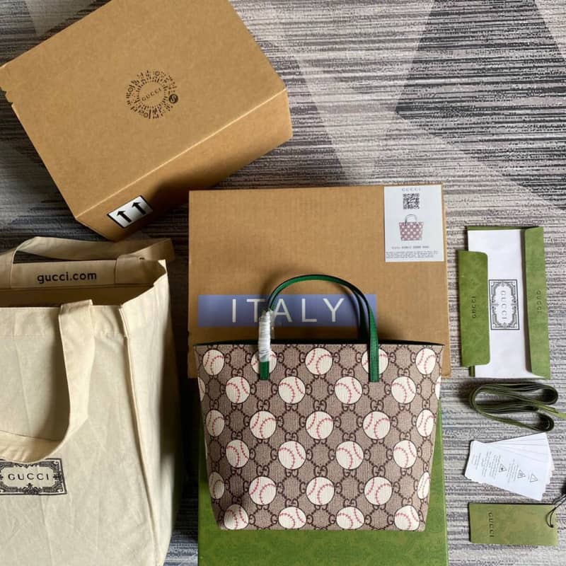 Best Replica Gucci Children GG Supreme Canvas Replica Tote Brown 410812 - Colareps