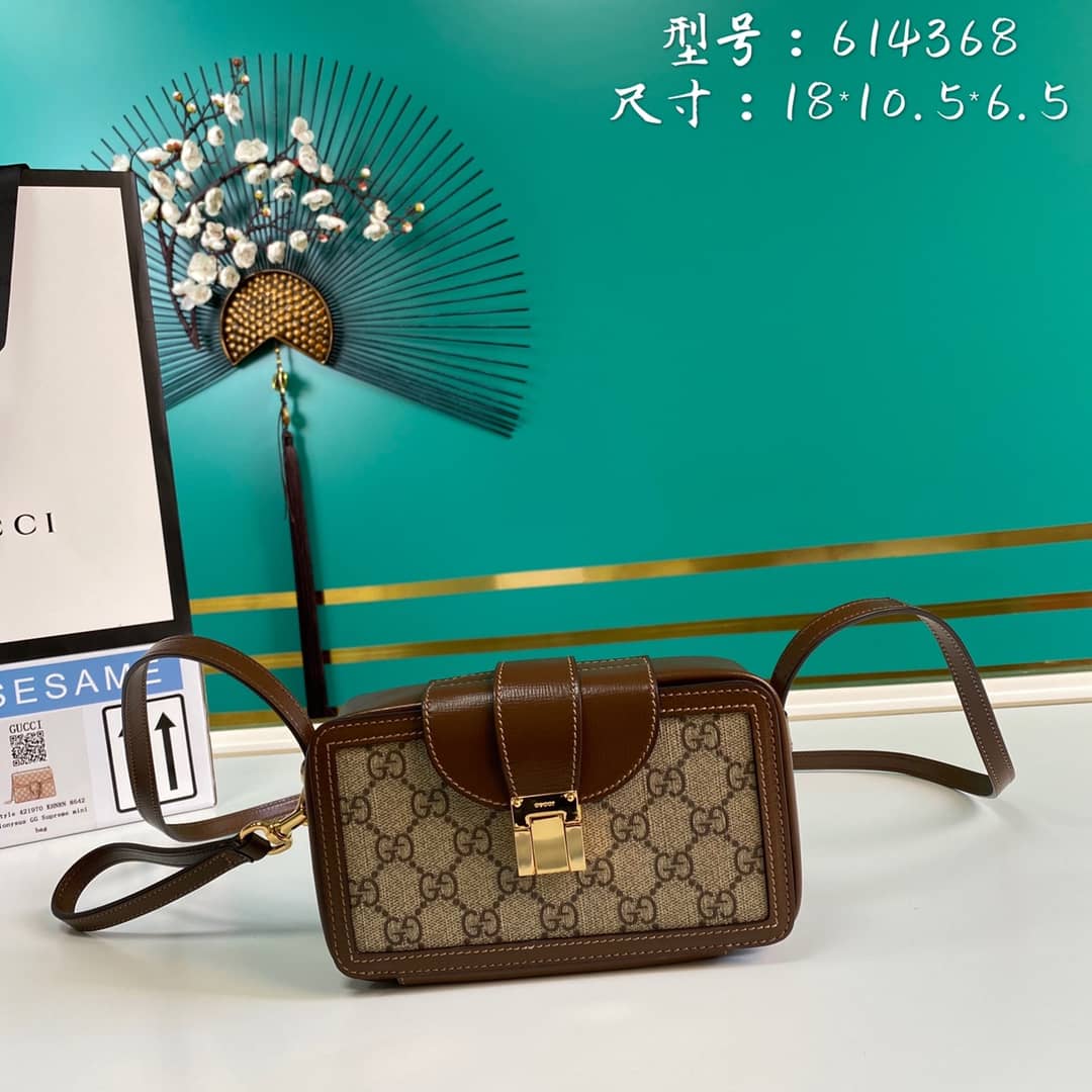 Best Replica Gucci GG Mini Bag With Clasp Closure Replica 614368 - Colareps
