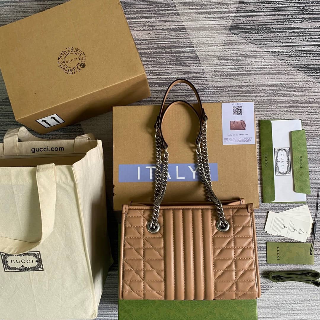 Best Replica Gucci GG Marmont Small Tote Replica Brown 681483 - Colareps
