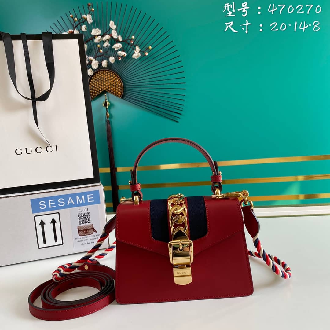 Best Replica Gucci Womens Sylvie Leather Mini Bag Replica 470270 - Colareps