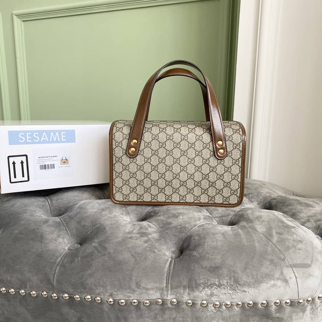 Best Replica Gucci Horsebit Bag Dupe 1955 Small Top Handle Replica Bag Brown 627323 - Colareps
