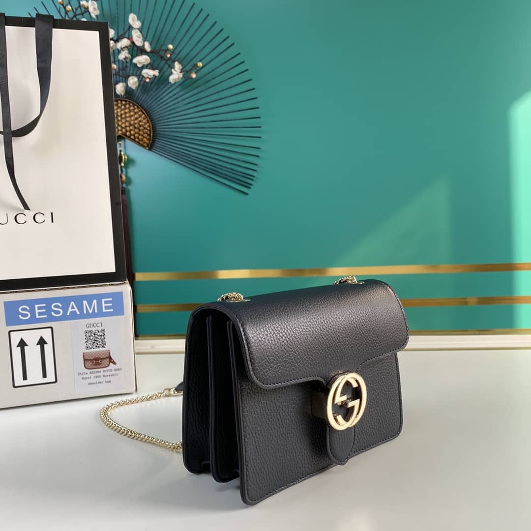 Best Replica Gucci Interlocking Leather Chain Crossbody Bag Replica 510304 - Colareps