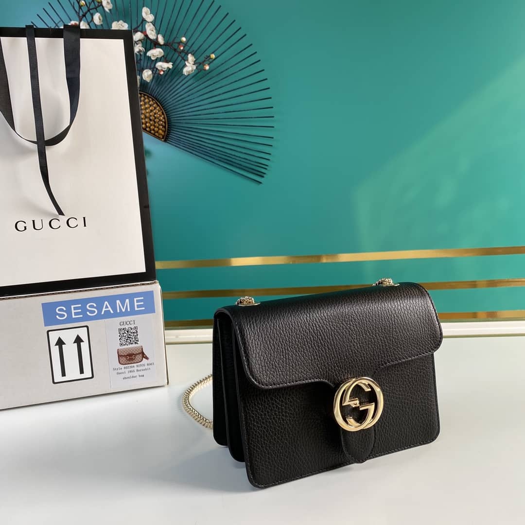 Best Replica Gucci Interlocking Leather Chain Crossbody Bag Replica 510304 - Colareps