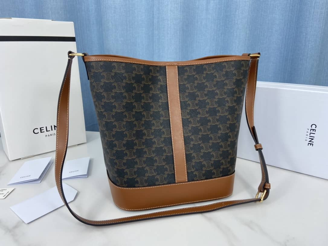 Best Replica Celine Triomphe Bag Dupe Canvas Replica Bucket Bag - Colareps