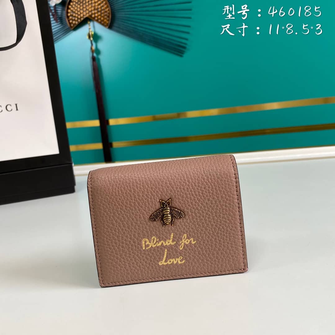 Best Replica Gucci Animalier Bee Leather Card Case Replica 460185 - Colareps