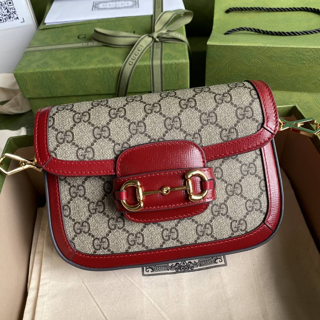 Best Replica Gucci 1955 Horsebit Supreme GG Canvas Mini Shoulder Bag Replica 658574 - Colareps