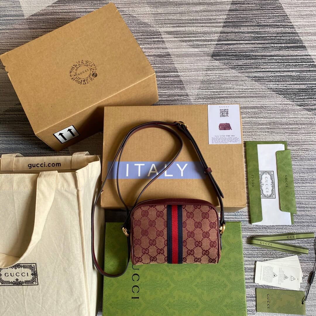 Best Replica Gucci Ophidia GG Supreme Mini Shoulder Bag Replica Red 517350 - Colareps