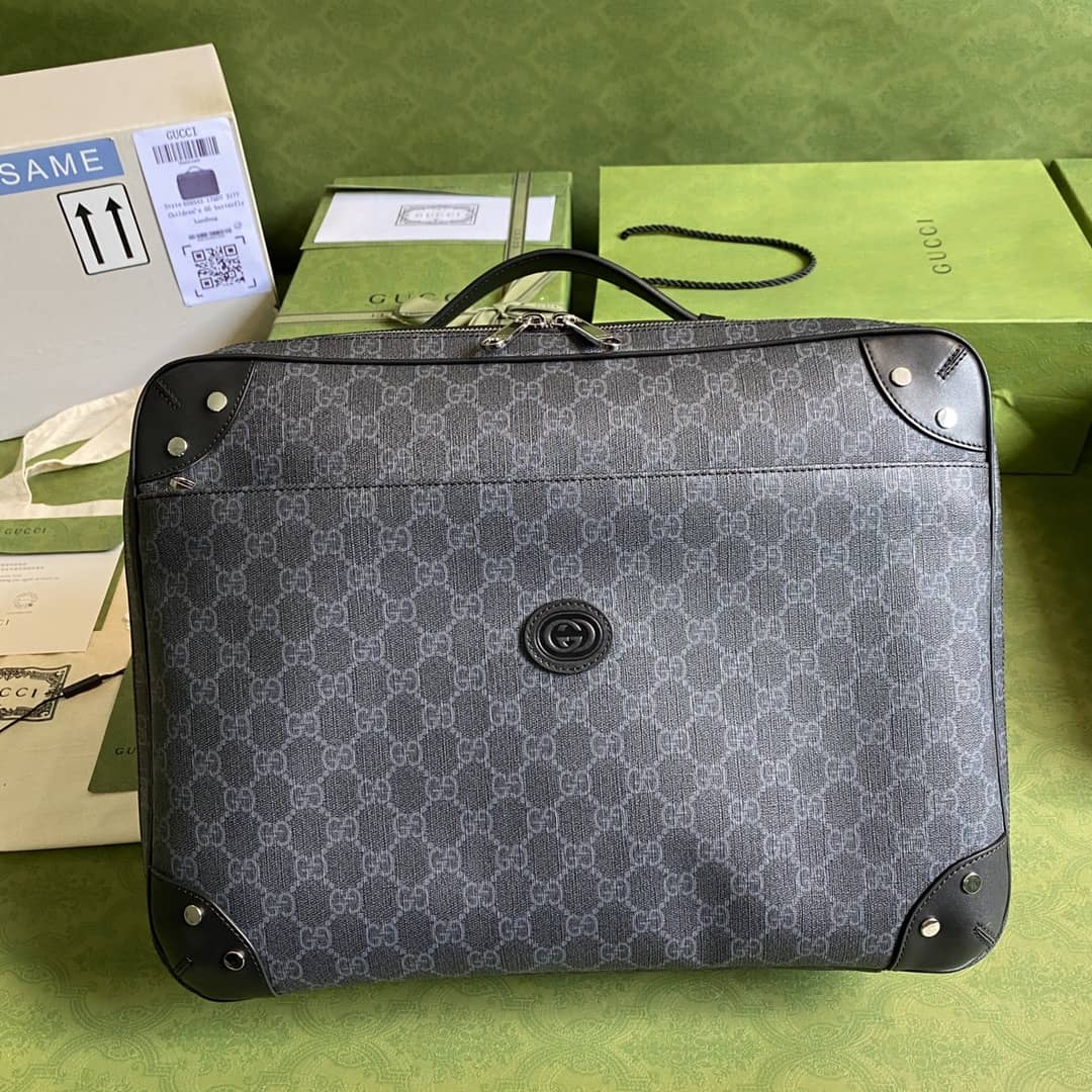 Best Replica Gucci Mens GG Supreme Canvas Briefcase Backpack Replica 658543 - Colareps