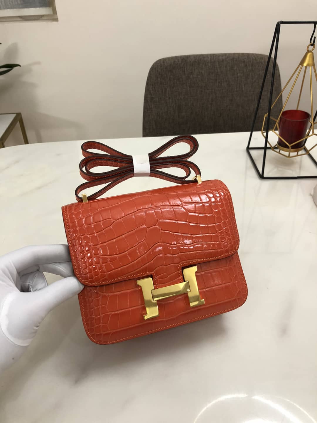 Best Replica Hermes Replica Constance 18CM Crocodile Shiny Bag - Colareps