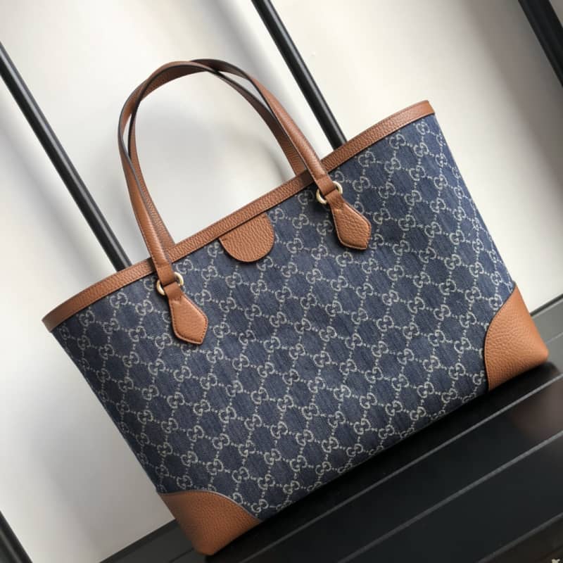 Best Replica Gucci Ophidia Leather Tote Replica Blue 631685 - Colareps