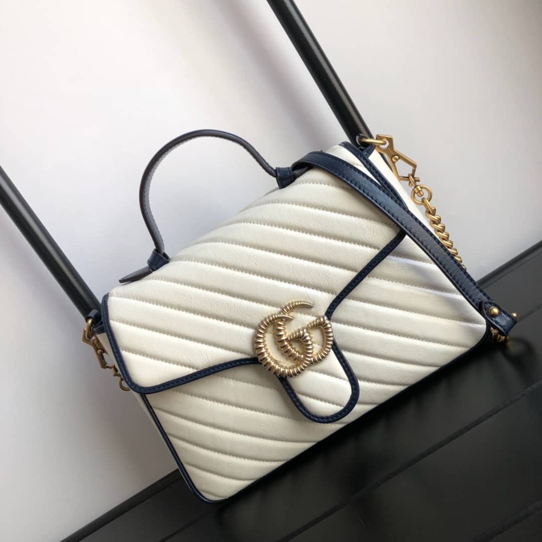 Best Replica Gucci Marmont Dupe GG Marmont Replica Bag White 498100 - Colareps