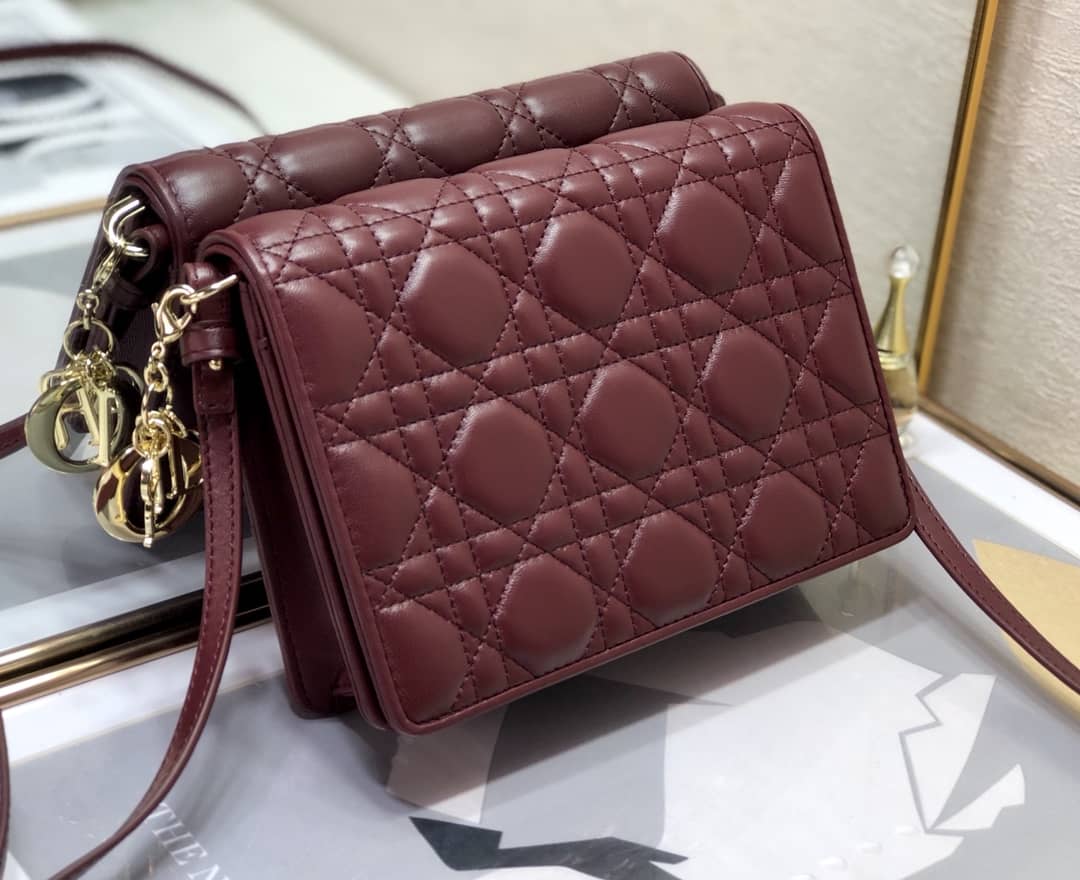 Best Replica Lady Dior Dupe Cannage Calfskin Pouch - Colareps