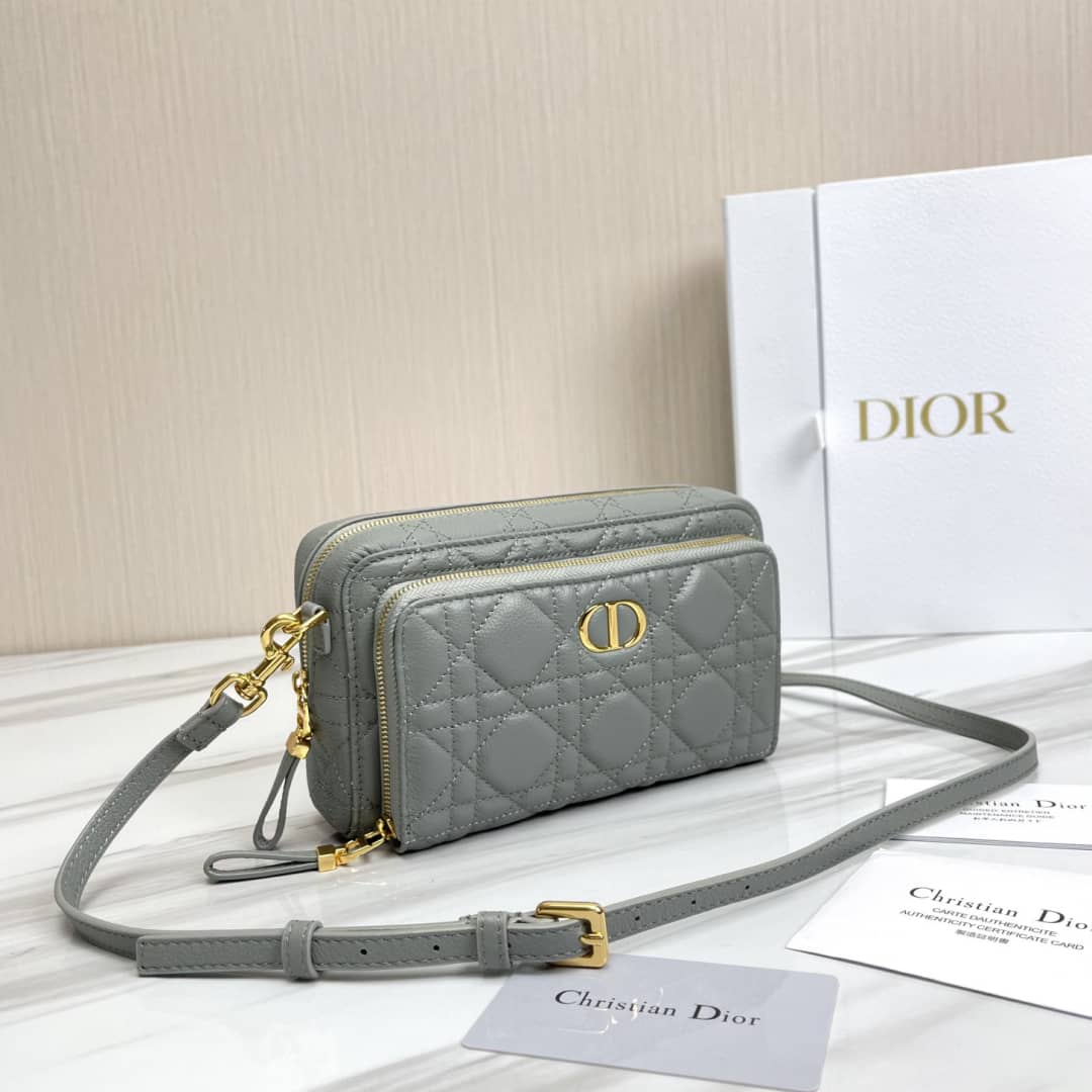 Best Replica Christian Dior Caro Double Calfskin Pouch - Colareps