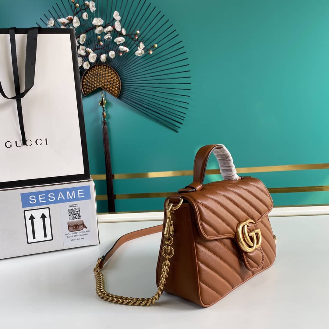 Best Replica Gucci Marmont GG Mini Top Handle Bag Replica 583571 - Colareps