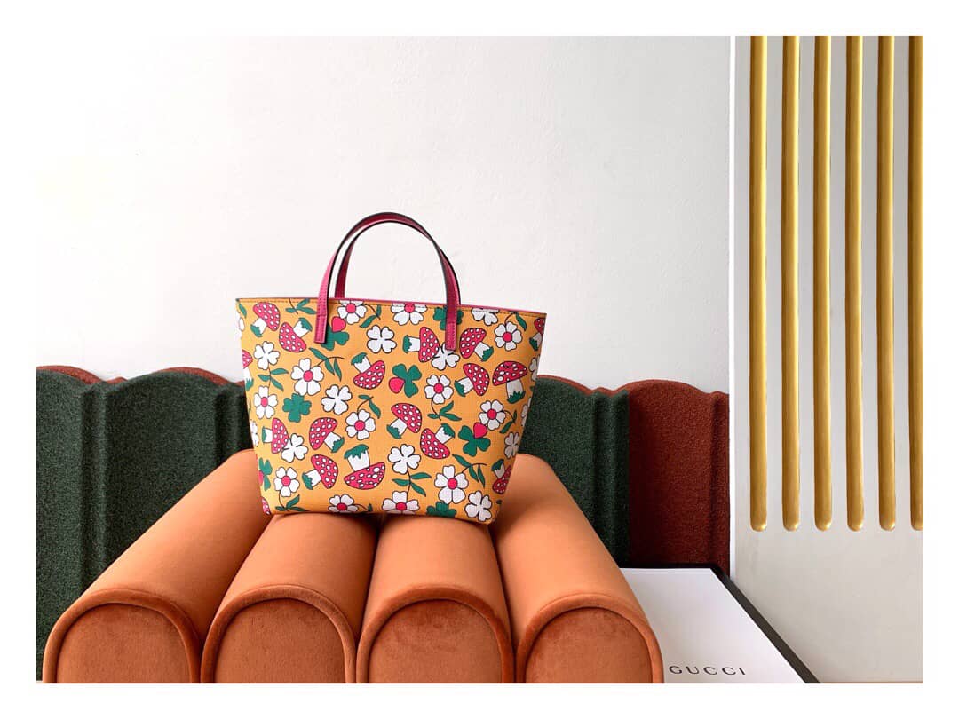 Best Replica Gucci Children GG Tote With Pineapple Bag Replica Orange 580840 - Colareps