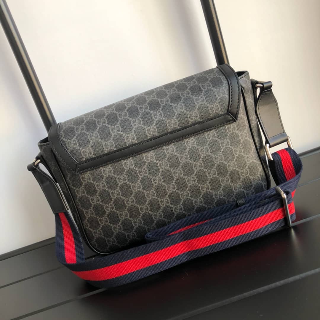 Best Replica Gucci GG Guccissima Medium Canvas Crossbody Bag Replica Black 449172 - Colareps